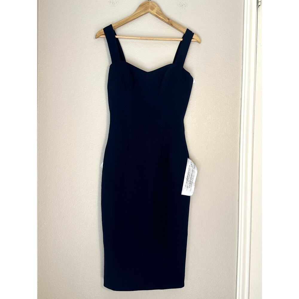 Dress the Population Navy Blue Nicole Sweetheart Pencil Cocktail Dress, Small - Picture 3 of 10
